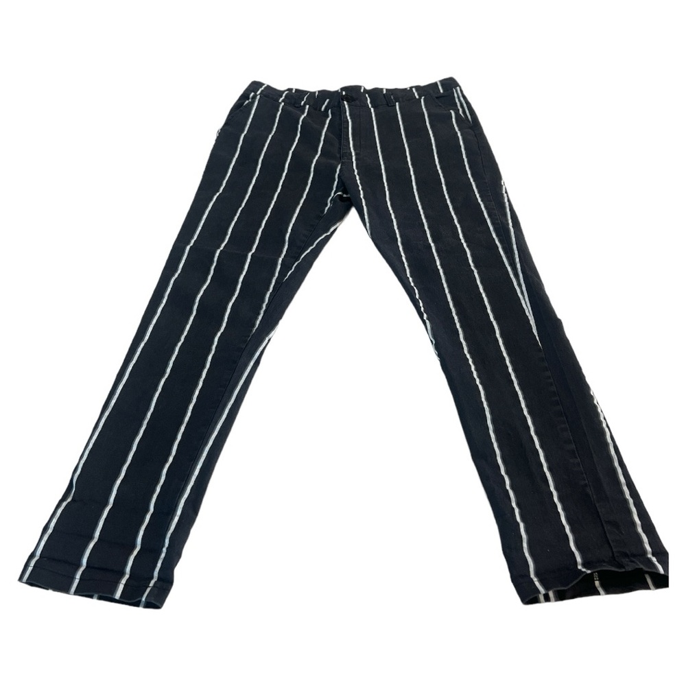 Lars Amadeus women’s casual pants size‎ 30 waist striped black white
